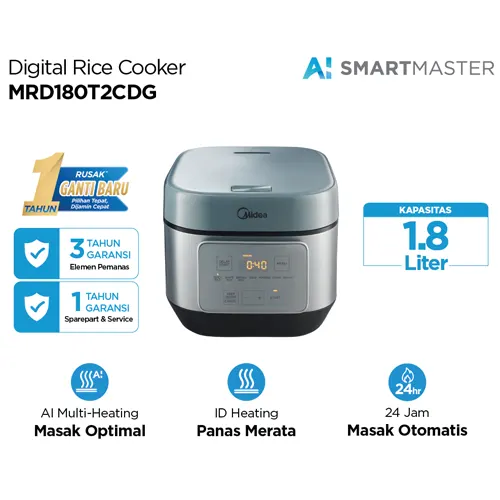 MIDEA DIGITAL RICE COOKER 1.8L AI MULTI-HEATING MRD180T2CDG