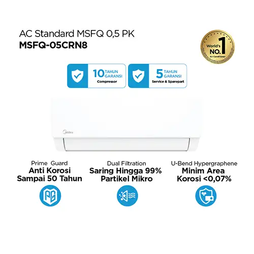 MIDEA AC SPLIT AIR CONDITIONER STANDARD PRIME GUARD MSFQ-CRN8-ID SERIES