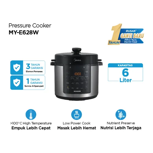 MIDEA PRESSURE COOKER 6 L MY-E628W