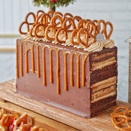 Dark Chocolate Caramel Log Cake