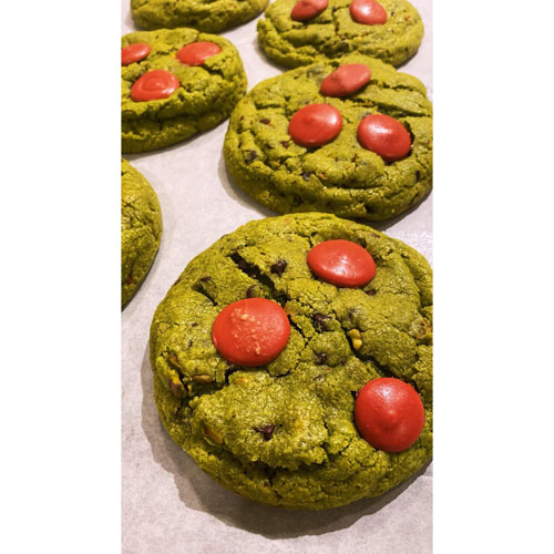 Pistachio Raspberry Button Cookies