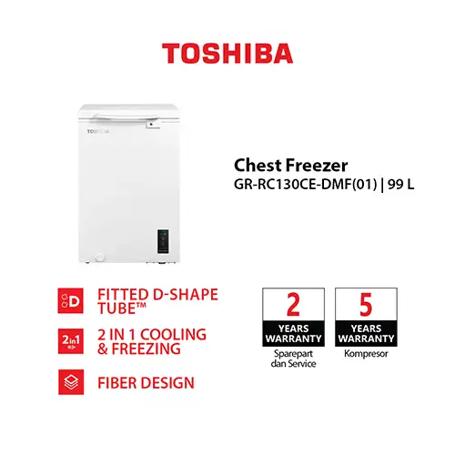 TOSHIBA FREEZER BOX CHEST FREEZER 99 L GR-RC130CE-DMF(01)