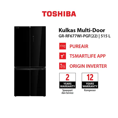 TOSHIBA KULKAS MULTIDOOR REFRIGERATOR GR-RF677WI-PGF(22)
