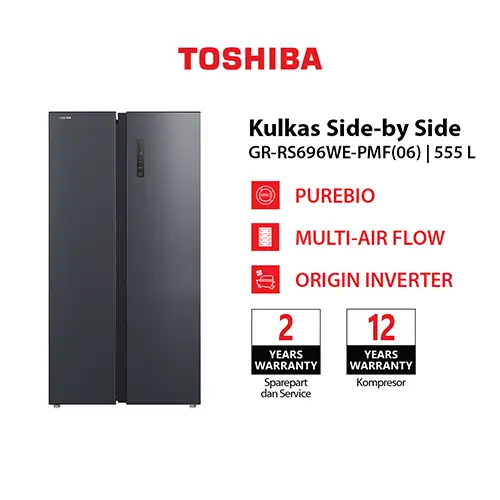 TOSHIBA KULKAS SIDE BY SIDE REFRIGERATOR GR-RS696WE-PMF(06)