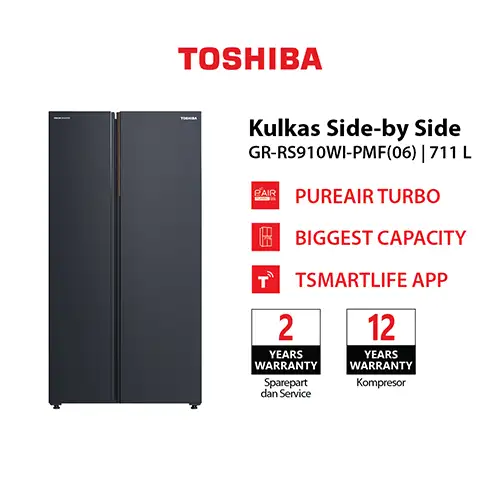 TOSHIBA KULKAS SIDE BY SIDE REFRIGERATOR GR-RS910WI-PMF(06)