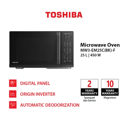 TOSHIBA COUNTERTOP MICROWAVE MW3-EM25C(BK)-F