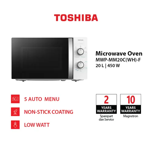 TOSHIBA COUNTERTOP MICROWAVE MWP-MM20C(WH)-F
