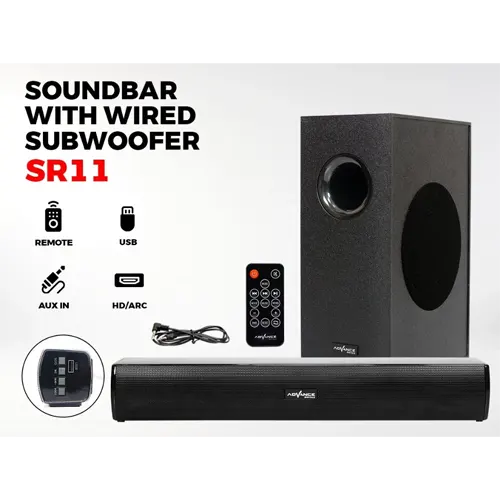 ADVANCE SOUNDBAR SR 11 EXTRA BASS BLACK SR11