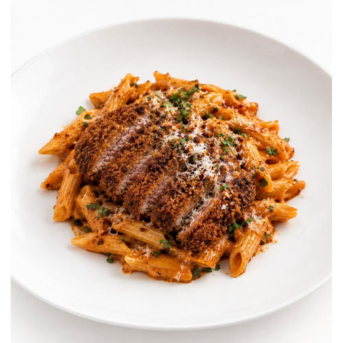 Tuscan Penne Pasta With Beef Katsu