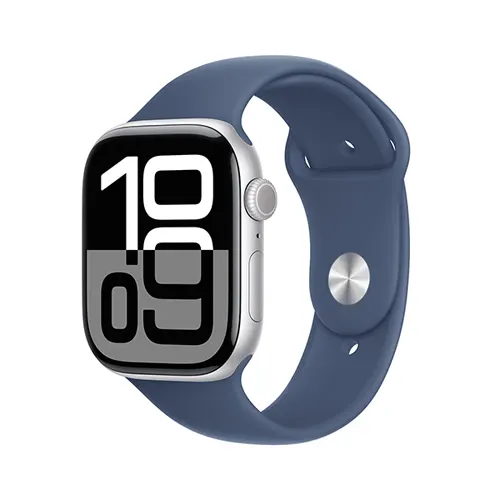 Apple Smart Watch Series 10 46mm Silver Aluminium Case With Denim Sport Band - M/L MX223IC/B_G