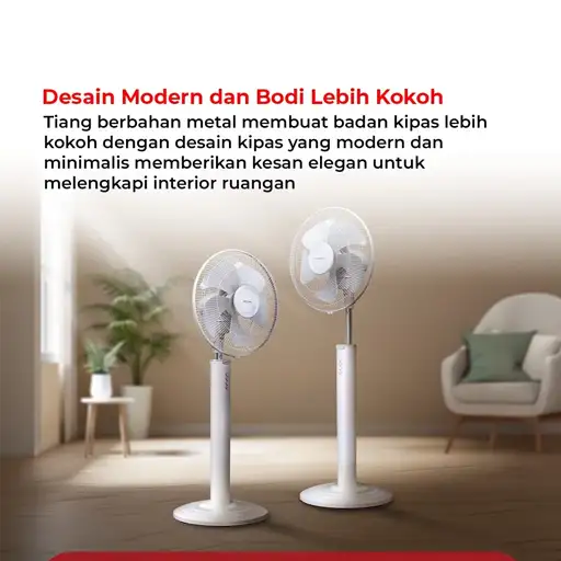POLYTRON KIPAS ANGIN BERDIRI STAND FAN PFN161W