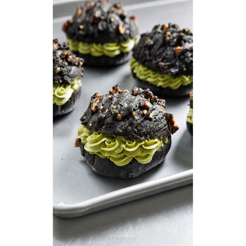 Black Charcoal With Pistachio Cream