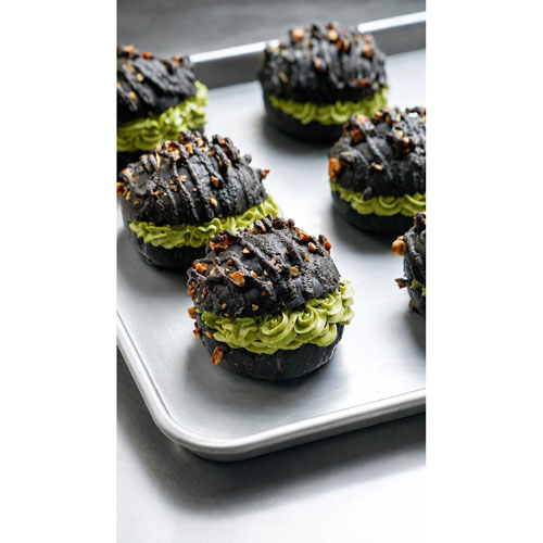 Black Charcoal With Pistachio Cream