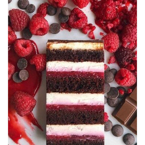 Raspberry Sour Cream Chocolate Curd Dome