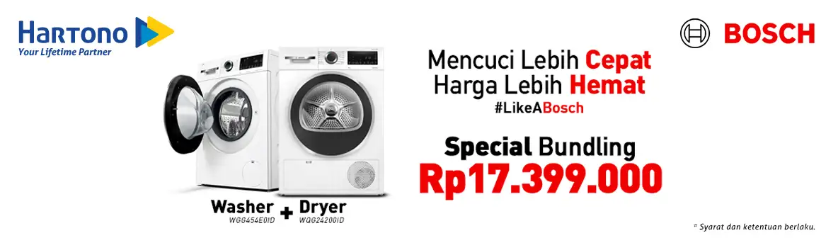 BOSCH Bundling Mesin Cuci + Pengering