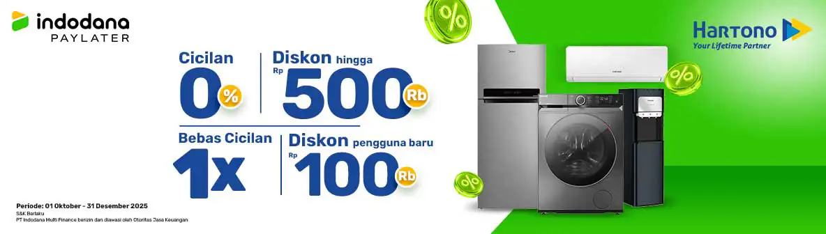 Belanja Elektronik Online di Hartono Lebih Enteng pakai Indodana PayLater