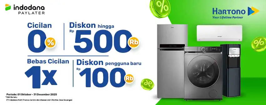 Belanja Elektronik Online di Hartono Lebih Enteng pakai Indodana PayLater