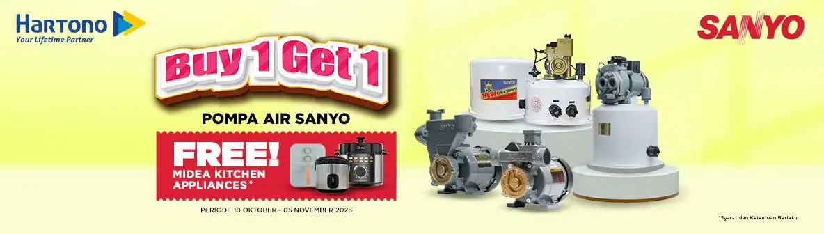 Beli Pompa Air Sanyo Gratis Hadiah!