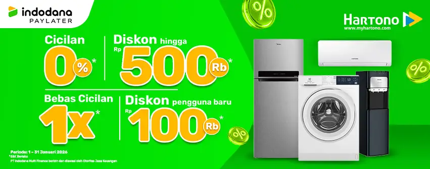 Belanja Elektronik Online di Hartono Lebih Enteng pakai Indodana PayLater