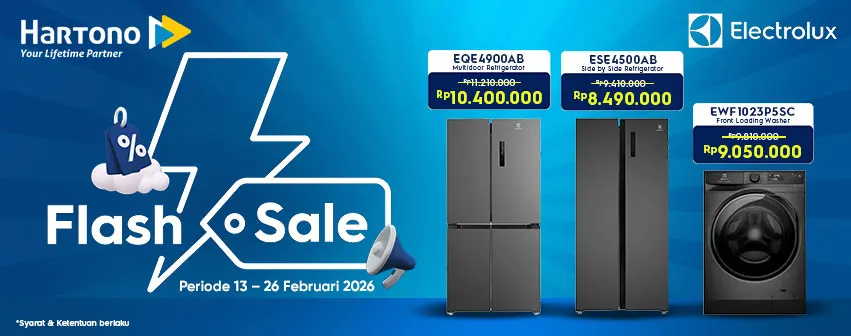 Kulkas & Mesin Cuci Electrolux Flash Sale