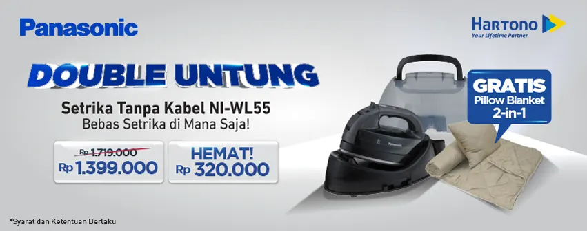 Panasonic Cordless Steam Iron NI-WL55KSR