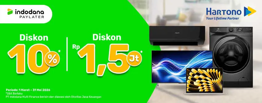Belanja Elektronik Online di Hartono Lebih Enteng pakai Indodana PayLater