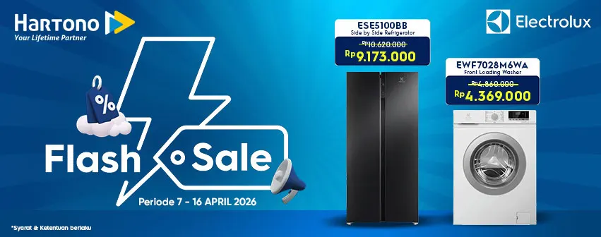 Kulkas & Mesin Cuci Electrolux Flash Sale