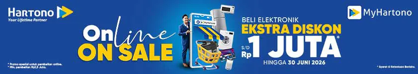 Belanja Elektronik Online Praktis, Bisa Dapet Voucher 1 juta Gratis! Berlaku di web dan aplikasi MyHartono