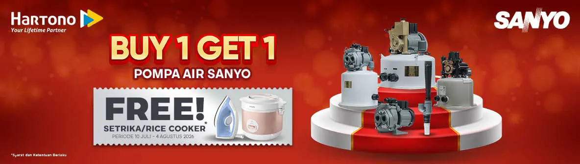 Beli Pompa Air Sanyo Gratis Hadiah!