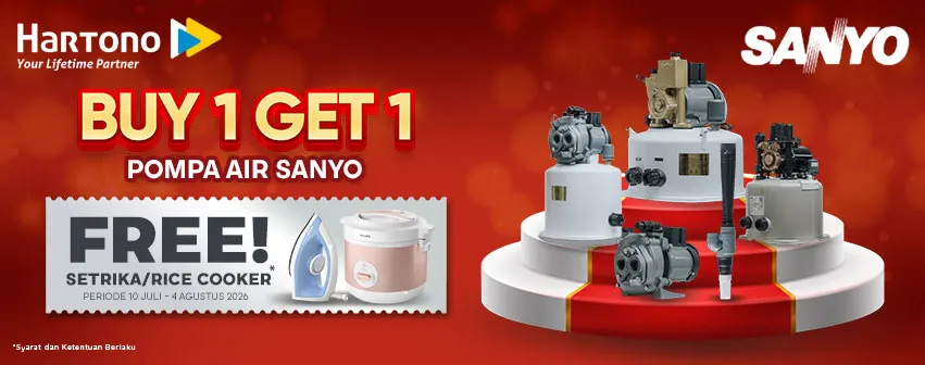 Beli Pompa Air Sanyo Gratis Hadiah!