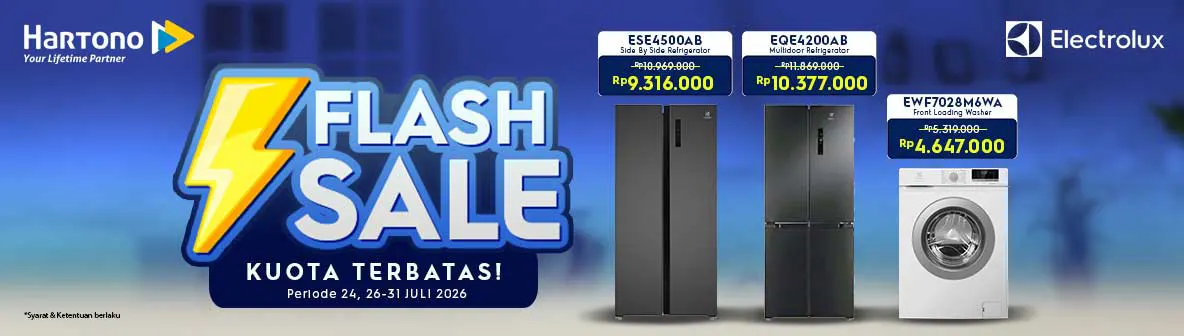 Kulkas & Mesin Cuci Electrolux Flash Sale