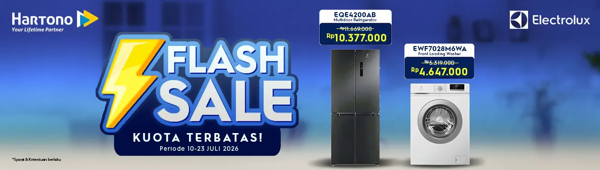 Kulkas & Mesin Cuci Electrolux Flash Sale