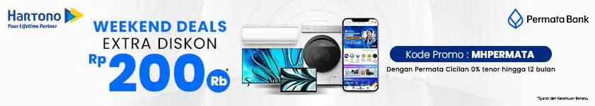 Promo Weekend Deals Ekstra Diskon 200 ribu dengan Kartu Kredit PermataBank Cicilan 0% tenor hingga 12 bulan