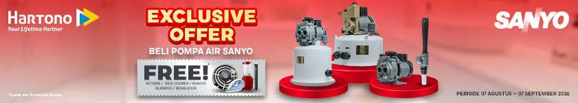 Beli Pompa Air Sanyo Gratis Hadiah!