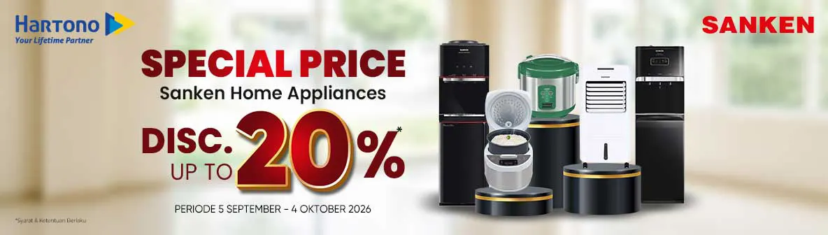Sanken Dispenser, Air Cooler, Rice Cooker Spesial Sale