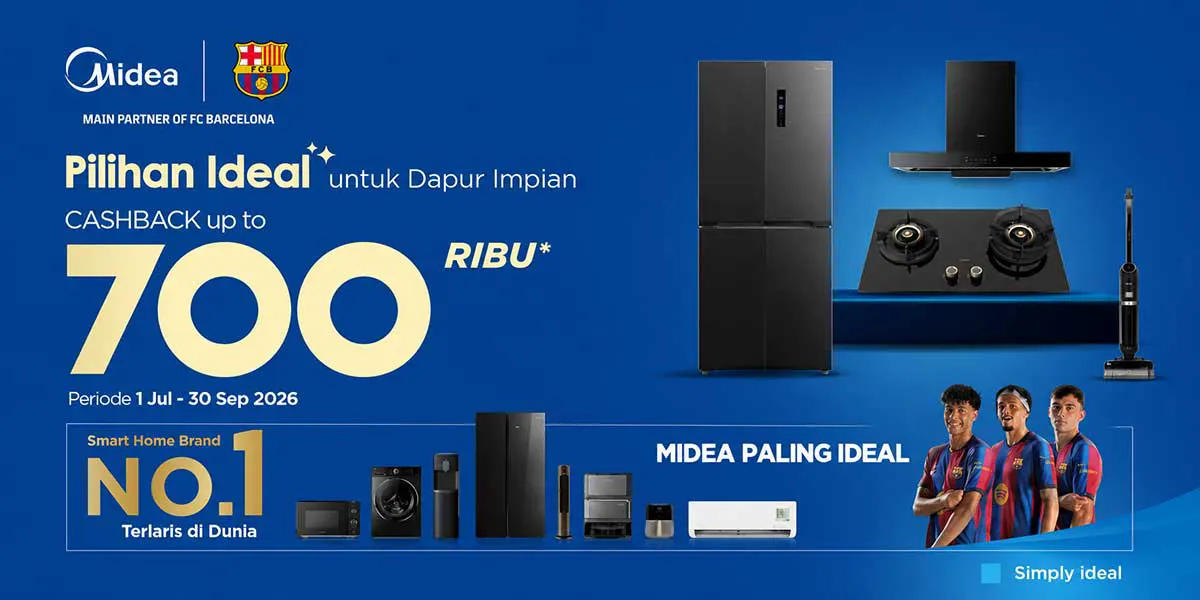 Midea Cashback up to 700rb
