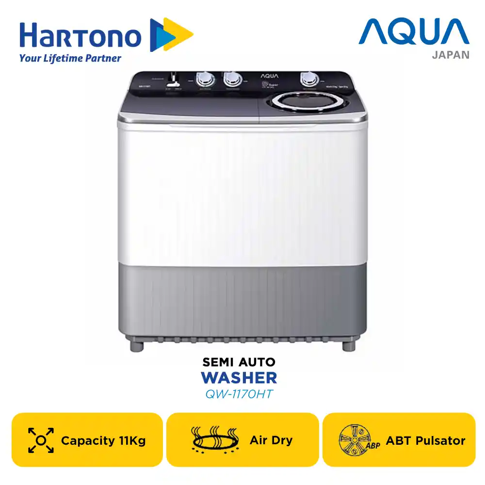 AQUA MESIN CUCI 2 TABUNG SEMI AUTO WASHER QW-1170HT