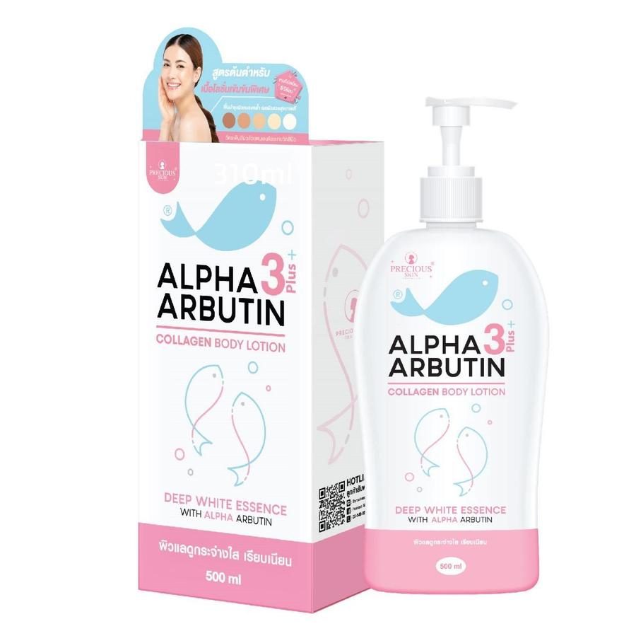 Precious Skin Thailand Alpha Arbutin 3 Plus Collagen Whitening Lotion, Hand Body Lotion 500ml - AAL