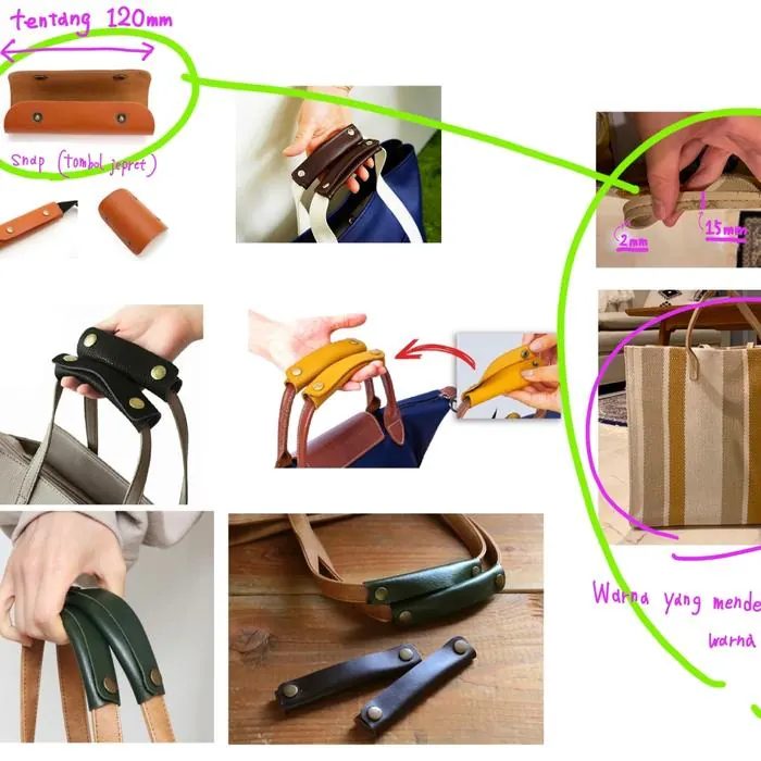 Handle Cover Leather Bag Asesoris Tas Kulit