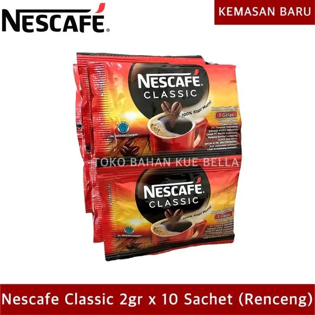 Nescafe Classic Kopi Robusta 2 Gr Sachet 1 Renceng