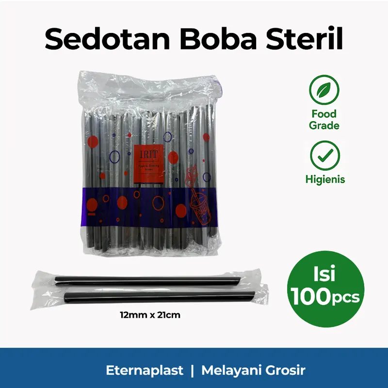 (100PCS) Sedotan Boba Steril