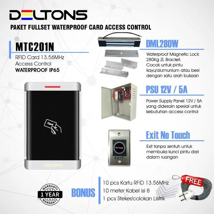 Paket Outdoor Door Lock Access Control Waterproof EM Akses Pintu