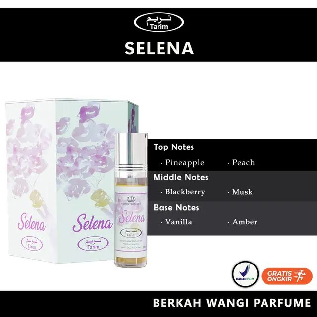 Parfum Roll-On SELENA Non Alkohol 6ML (1 Box Isi 6) BPOM BY TARIM