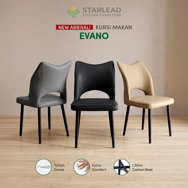 STARLEAD Kursi Makan Kulit Evano