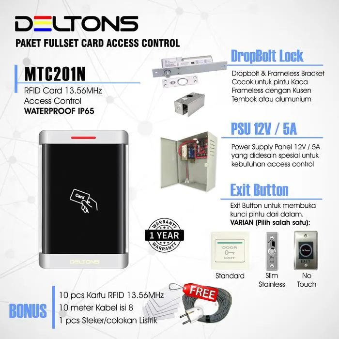 Door Akses Access Control 13.56MHz RFID Card Waterproof Outdoor