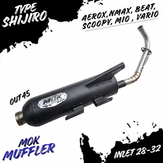 Knalpot Standar Racing Shijiro Leher 28-32 Out 45 Aerox Nmax Vario Pcx Beat Mio All Matic