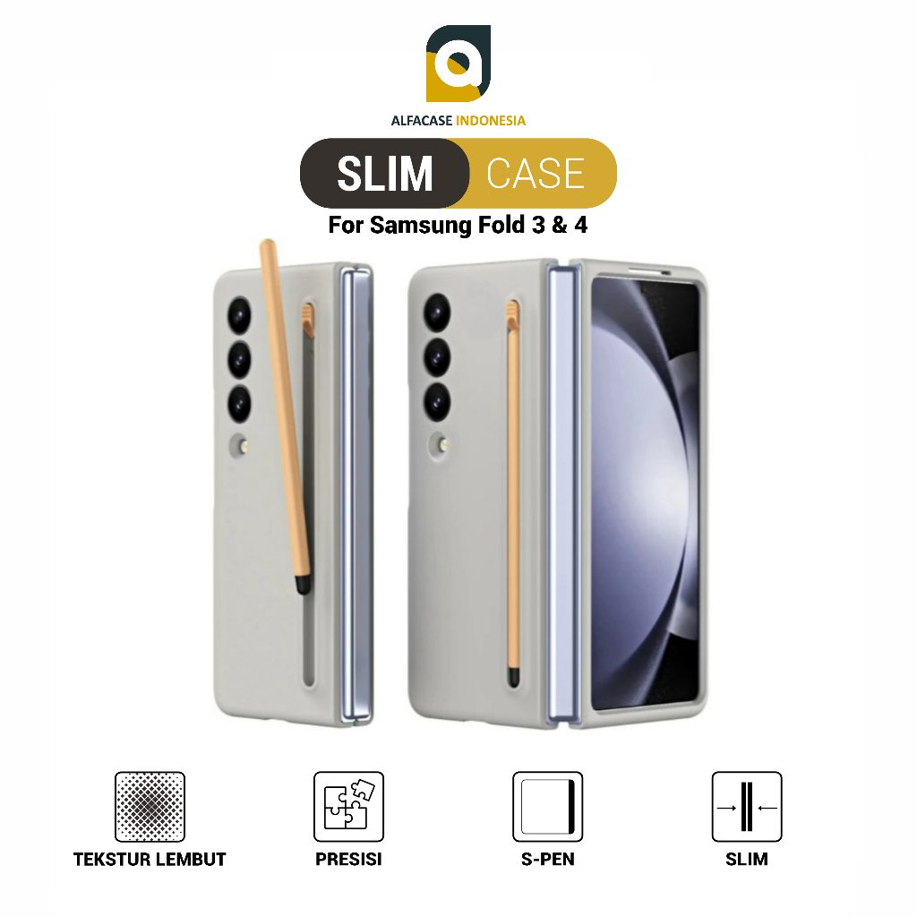 ALFACASE Case Samsung Z Fold 3 4 - Slim With New S Pen - Casing Z Series