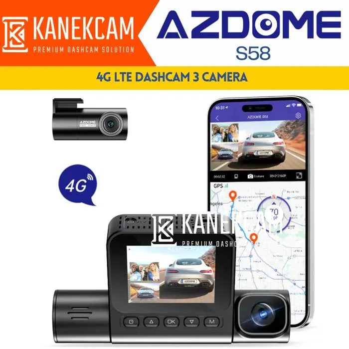 Dashcam Azdome S58 4G LTE 3 Camera Real Monitor Online