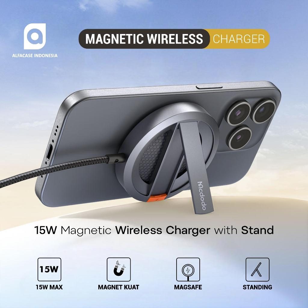 ALFACASE Foldable Stand 15W Magnetic Wireless Charger - With Standing