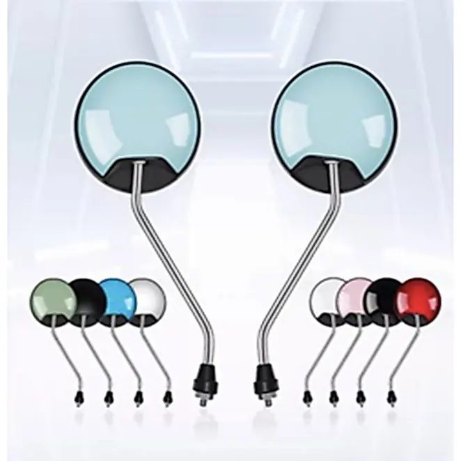 2PCS Kaca Spion Bulat Pendek Sepeda Listrik Universal 8mm E-bike 5 Warna